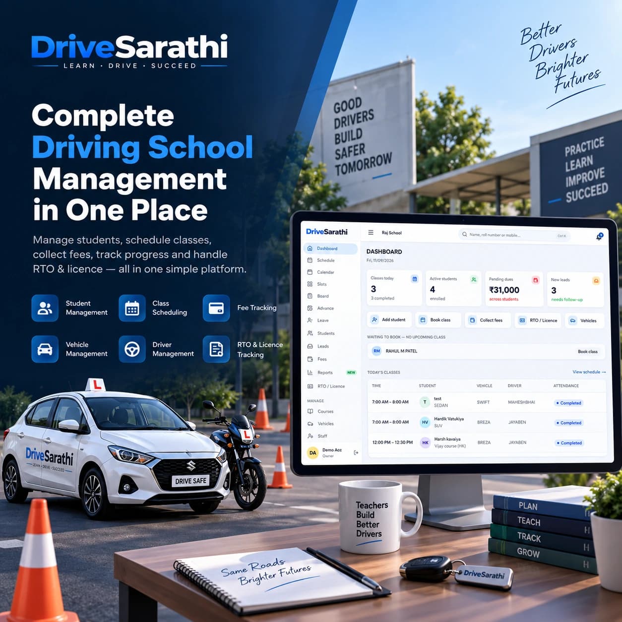 DriveSarathi — run your driving school the simple way